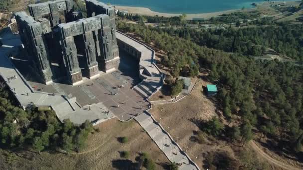 Grúz Emlékmű Krónikák Grúzia Tbiliszi Sakartvelo Légi Drón Kiváló Minőségű — Stock videók