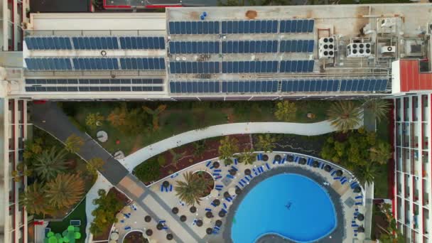 Fazenda Painel Solar Telhado Hotel Resort Casa Edifício Residencial Imagens — Vídeo de Stock
