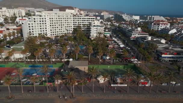 Luksusowe Plaże Hotele Wyspie Kanaryjskiej Lazurowa Woda Palmy Wille Kurorty — Wideo stockowe