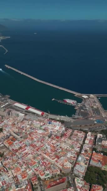 Eau Bleue Port Jetée Port Tenerife Capitale Santa Cruz Île — Video
