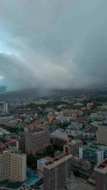 Costa Atlántica Con Aguas Azules Ciudad Puerto Cruz Tenerife Isla — Vídeos de Stock