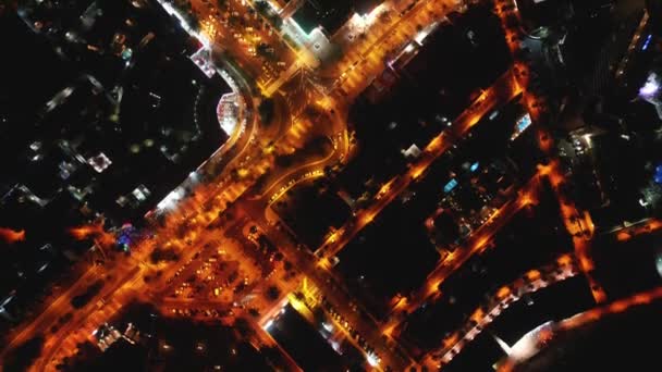 Beleuchtete Luftaufnahme Der Stadt Süden Teneriffas Der Kanarischen Insel Costa — Stockvideo