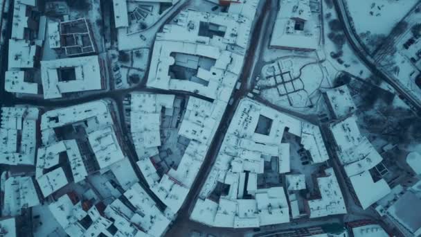 Avrupa Nın Eski Kenti Lublin Üzerinde Kar Fırtınası Kar Yağışı — Stok video