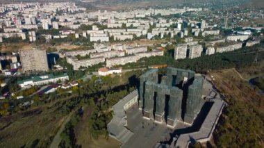 Gürcistan Anıtı Gürcistan, Tiflis, Sakartvelo, yüksek kaliteli insansız hava aracı görüntüleri