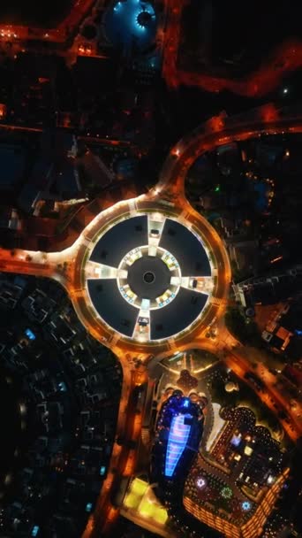 Nocny Widok Miasta Oświetloną Ulicą Drogą Nowoczesne Centra Handlowe Teneryfa — Wideo stockowe