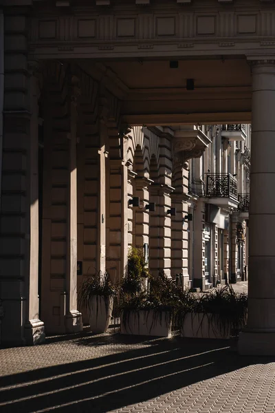exterior of old classic European building, facade of Austrian landmark, Vienna. High quality photo