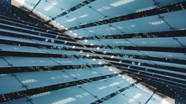 aynalı geometri çizgileri ve şekiller, simetri perspektif deseni, yüksek teknoloji soyut arka plan. Yüksek kalite fotoğraf