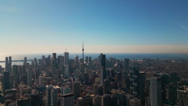 Toronto Centrul Orașului Vedere Aeriană Turnul Zgârie Nori Din Districtul — Videoclip de stoc