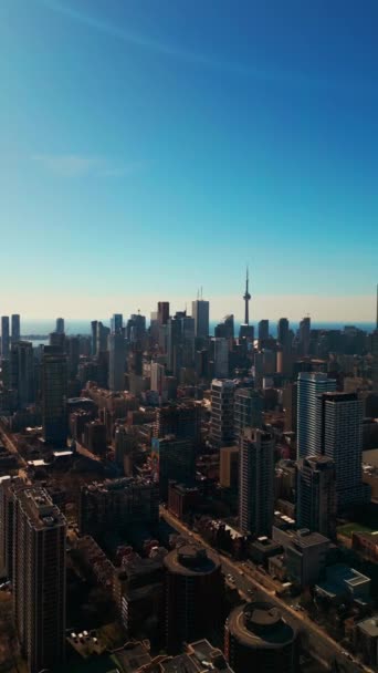 Toronto Vue Aérienne Centre Ville Tour Gratte Ciel Quartier Financier — Video