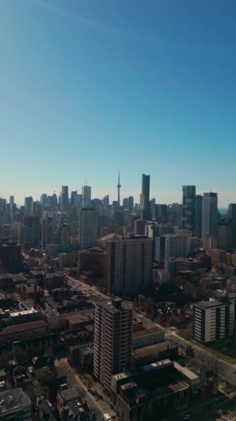 Toronto Centru Města Letecký Výhled Tower Mrakodrapy Finanční Čtvrti Kanady — Stock video