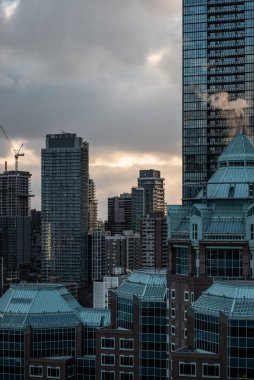 Toronto şehir merkezi gökdelenleri, finans bölgesinin gökdelenleri. Yüksek kalite fotoğraf