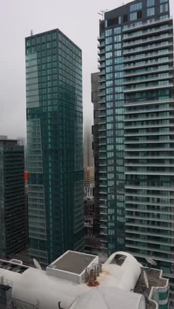 Панорама Великого Міста Сучасними Будівлями Хмарочосів Скла Сталі Центрі Торонто Відеокліп