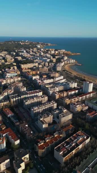 손바닥 럭셔리 호텔과 리조트 드론보기 4K와 스페인어 카탈로니아 바다와 해안의 — 비디오