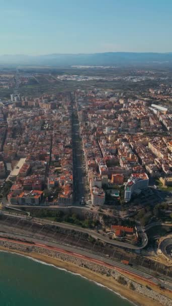 Затишні Вулиці Стародавня Архітектура Прибережного Міста Таррагона Іспанія Вид Повітряний Стоковий Відеоролик