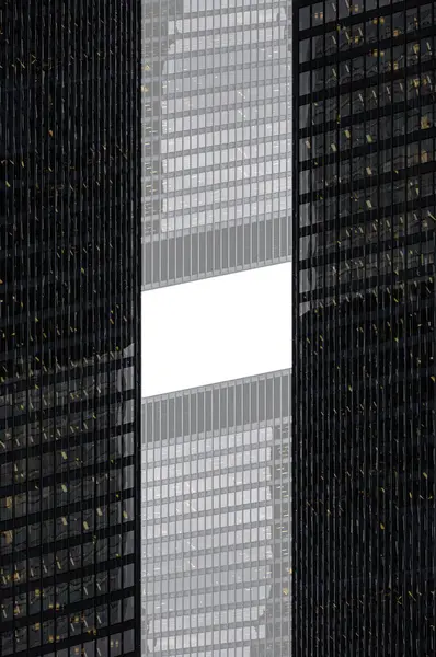 Symmetry Mirrored Geometry Pattern Reflected Skyscrapers Modern Buildings Abstract Background Stock Picture