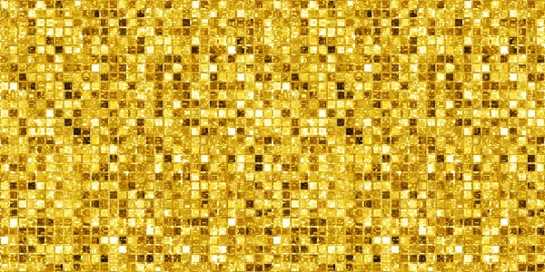 光沢のある金の輝きホログラフィック箔正方形の背景のテクスチャ 抽象的な黄金の黄色の反射モザイクティンセル輝きタイルの繰り返しパターン クリスマスまたは新年前夜パーティーフライヤーの背景 — ストック写真