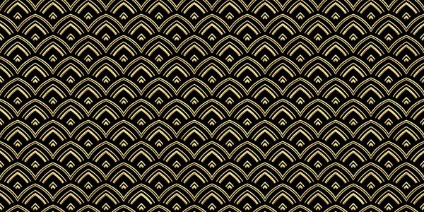 Naadloze Gouden Japanse Draak Schaal Patroon Ornate Oosterse Abstracte Vergulde — Stockfoto