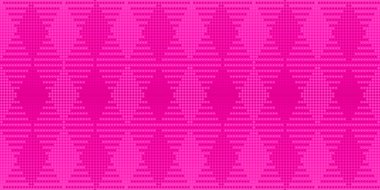 Kusursuz pembe barbiecore elmas denetleyicisi palyaço işlemeli arkaplan. Cesur, kadınsı, flörtöz, fuşya tekstil deseni. Kız rengi canlı arkaplan dokusu veya duvar kağıdı