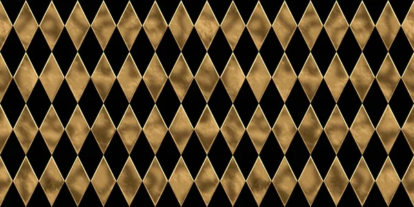 Naadloze Gouden Diamant Harlekijn Checker Patroon Vintage Abstract Verguld Reliëf — Stockfoto