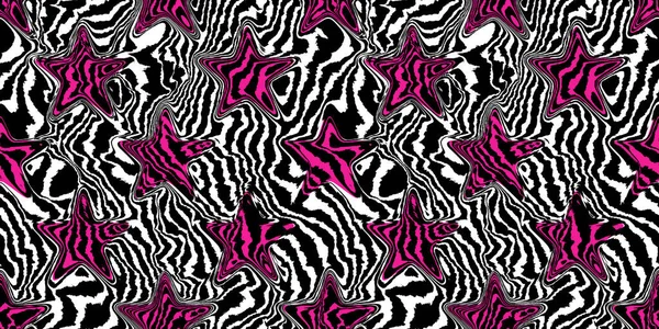Listra Tigre Psicodélico Rosa Quente Sem Costura Zebra Pele Barbiecore — Fotografia de Stock