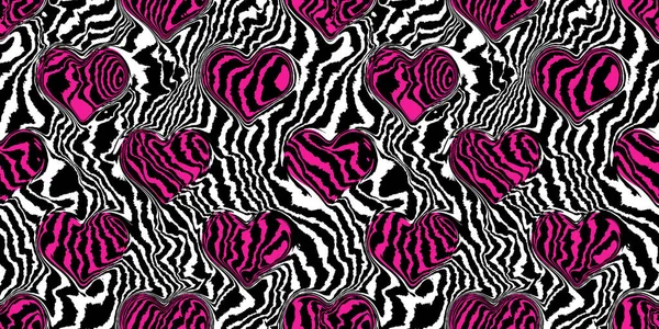 Listra Tigre Psicodélico Rosa Quente Sem Costura Pele Zebra Dia — Fotografia de Stock
