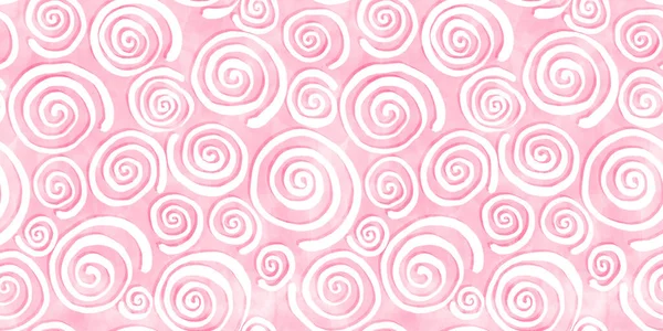 Barbie Rosa Nahtlose Hand Gezeichnet Kidult Windrad Squiggly Line Spirale — Stockfoto