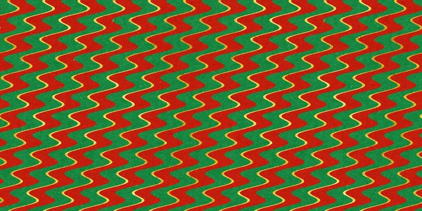 Czerwony Zielony Vintage Rzemieślniczy Papier Teksturowany Bezszwowe Faliste Paski Bożonarodzeniowe — Zdjęcie stockowe