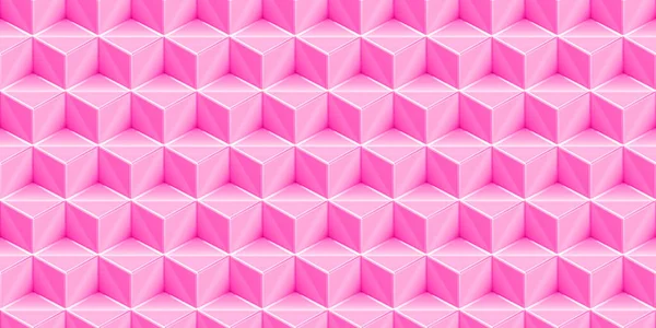Bébé Rose Brillant Satiné Cubes Isométriques Texture Fond Sans Couture — Photo