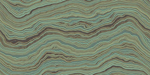 Seamless copper patina colored wavy marble agate stripes background texture. Faded vintage antique abstract jade or malachite mineral gemstone slice pattern. Golden brown and mint green 3D rendering