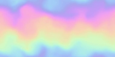 Seamless Y2K Retro Futurism iridescent playful pastel holographic heatmap ombre gradient blur background texture. Modern opalescent pale rainbow abstract color swirl nostalgic webpunk pattern backdrop
