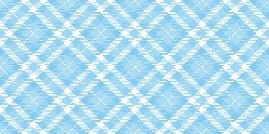 Seamless diagonal gingham plaid pattern in pastel cobalt blue and white. Contemporary light turquoise striped checker fashion background texture. Baby boy's trendy tartan textile or nursery wallpaper