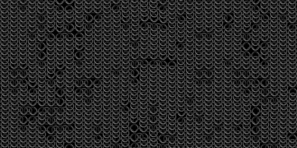 无缝隙的黑色链子邮件背景纹理 可倾斜的钢灰色中世纪军用后备箱金属环链环装甲陪衬重复样式 高分辨率背景3D渲染 — 图库照片