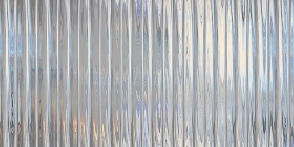 シームレスな虹彩銀ホログラフィッククロム箔気化波の背景テクスチャパターン トレンディな真珠のようなパステルの虹プリズム効果 段ボールリブ付きプライバシーガラス屈折3Dレンダリング — ストック写真