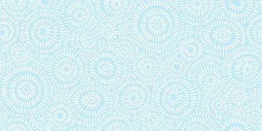 Pürüzsüz el çizimi güneş ışınları mavi ve beyaz renkte daireler çiziyor. Soyut midye ya da mercan deniz yaşam motifi arka plan dokusu. Modaya uygun erkek çocuk battaniyesi, giysisi ya da bebek odası duvar kağıdı