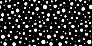 Oyuncu el yapımı, kusursuz polkadot desenli beyaz boya lekeli daireler ya da siyah arkaplanda kar lekeleri. Basit soyut karıştırıcı motif dokusu modaya uygun, kaprisli karalama sanatı tarzında