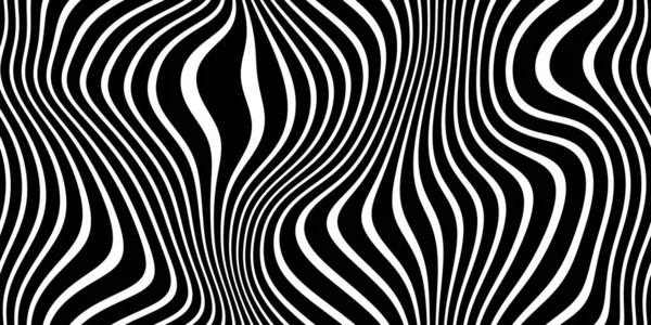 Senza Soluzione Continuità Trippy Psichedelico Ondulato Deformato Retrò Strisce Zebra — Foto Stock
