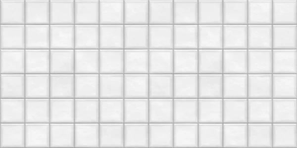 シームレスな滑らかな白のモダンな光沢のあるセラミック正方形のタイルの背景テクスチャオーバーレイ キッチンやバスルームの壁 床やカウンタートップ 高級磁器の内部繰り返しパターン3Dレンダリング — ストック写真