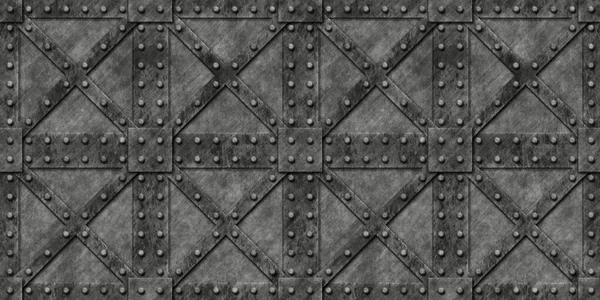 강화녹슨 Bulkhead Background 텍스처 산업용 상자는 패턴을 고해상도은 회색거친 렌더링 — 스톡 사진