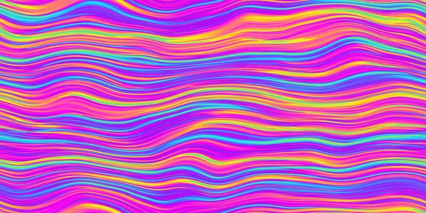 Seamless Psychedelic Rainbow Wavy Stripes Pattern Background Texture Trippy Abstract — Stock Photo, Image