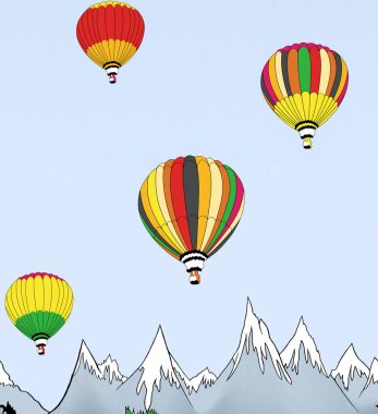 Dağlarda uçan balonlar