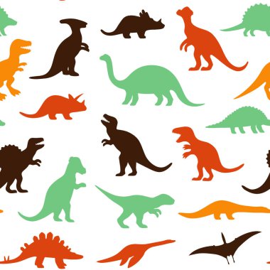 Dinozorların ve dinozorların kusursuz deseni.