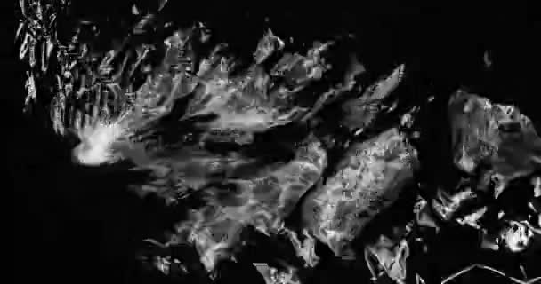 Uncover Captivating Textural Nuances Stretched Plastic Film Mysterious Black Backdrop — Stock Video