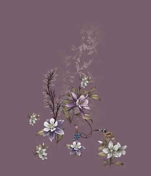 テキスタイルデジタルデザインモチーフパターン装飾手作品ミニ大胆なテーマ 地面の質感 抽象的な花 背景効果を作った — ストック写真