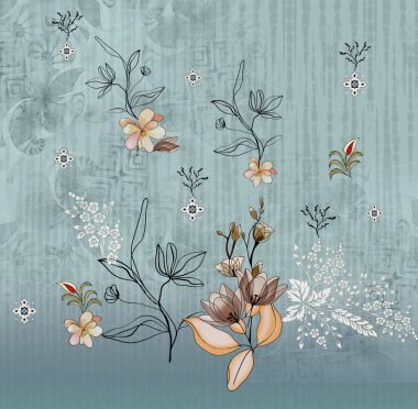 Tekstil dijital tasarım motif deseni el yapımı sanat eseri çerçeve hediye kartı duvar kağıdı kadın bezi soyut sınır halısı etnik kilise vb. Jeometrik işlemeli yarı cesur çiçek tasarımları