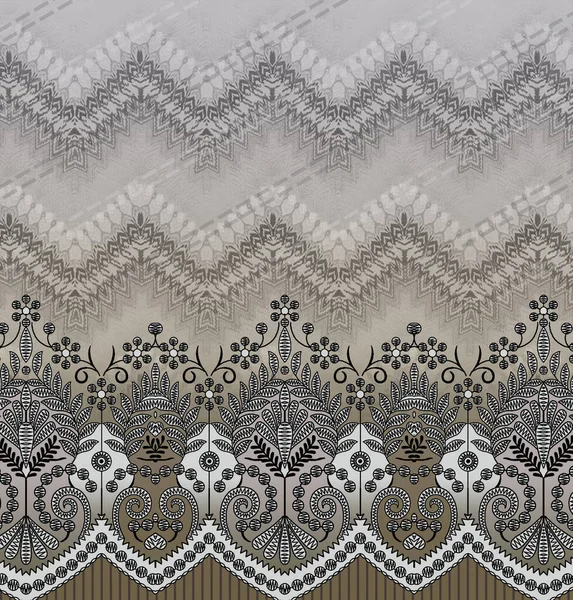 Textile Digital Design Motif Pattern Decor Hand Made Artwork Frame — Stock Photo, Image