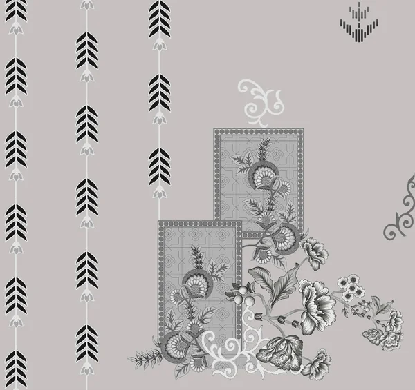 Decoración Motivos Diseño Digital Textil Hecha Mano Obra Arte Mini — Foto de Stock
