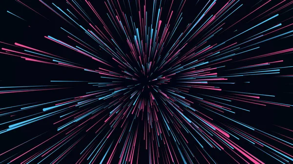 抽象的な超高速背景 ビッグデータサイバー空間の動き 速度にダイナミックジャンプブルーライトライン 光の未来的爆発 動きのある色の光線 3Dレンダリング — ストック写真