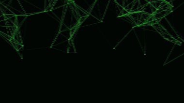 Vektör işleri fütüristik fon. Ağ bağlantısı hareketli parçacıklar ile ağ yapısı siber uzayı bozar. Büyük veri görselleştirmesi. Sanal güvenlik geçmişini özetle.