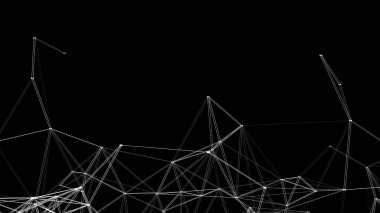 Vektör işleri fütüristik fon. Ağ bağlantısı hareketli parçacıklar ile ağ yapısı siber uzayı bozar. Büyük veri görselleştirmesi. Sanal güvenlik geçmişini özetle.