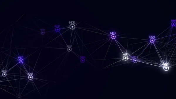 Futuristische Business Kulisse Netzwerkverbindungsstruktur Cyberspace Mit Beweglichen Teilchen Und Zahlen — Stockfoto